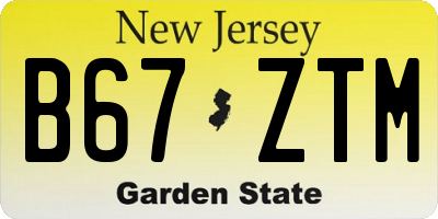 NJ license plate B67ZTM