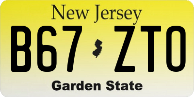 NJ license plate B67ZTO
