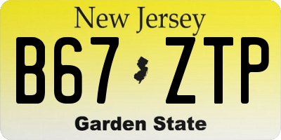 NJ license plate B67ZTP