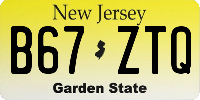 NJ license plate B67ZTQ