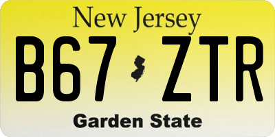 NJ license plate B67ZTR