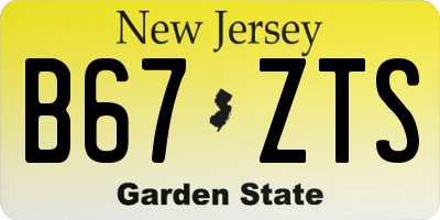 NJ license plate B67ZTS