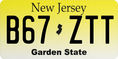 NJ license plate B67ZTT