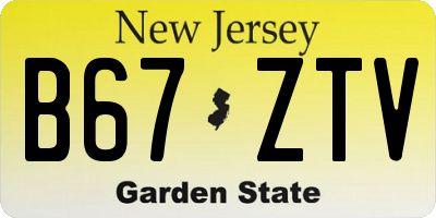 NJ license plate B67ZTV
