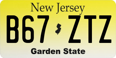 NJ license plate B67ZTZ