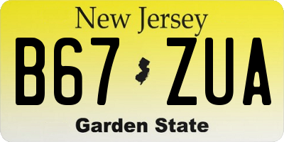 NJ license plate B67ZUA
