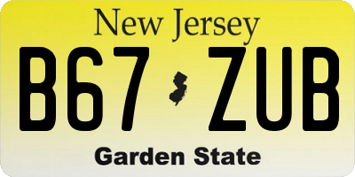NJ license plate B67ZUB