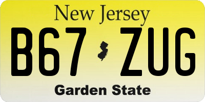 NJ license plate B67ZUG