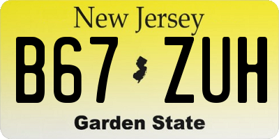 NJ license plate B67ZUH