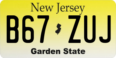 NJ license plate B67ZUJ