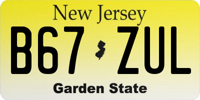 NJ license plate B67ZUL
