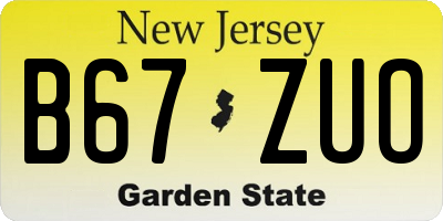 NJ license plate B67ZUO