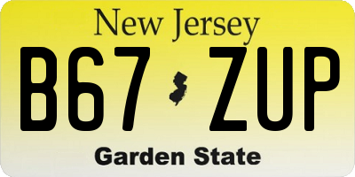 NJ license plate B67ZUP