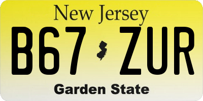 NJ license plate B67ZUR