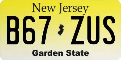 NJ license plate B67ZUS