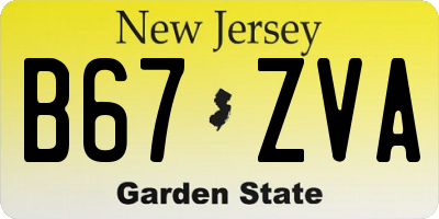 NJ license plate B67ZVA