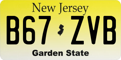 NJ license plate B67ZVB