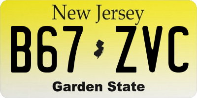 NJ license plate B67ZVC