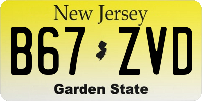 NJ license plate B67ZVD