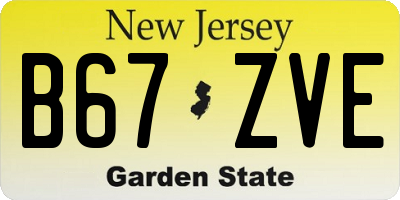 NJ license plate B67ZVE