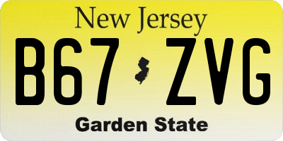 NJ license plate B67ZVG