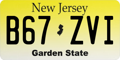 NJ license plate B67ZVI