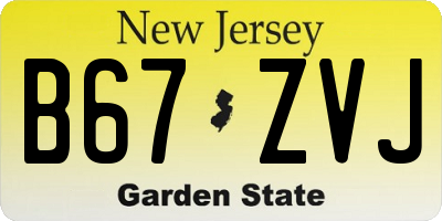 NJ license plate B67ZVJ