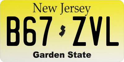 NJ license plate B67ZVL