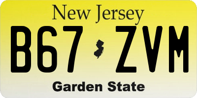 NJ license plate B67ZVM
