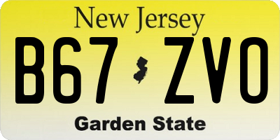 NJ license plate B67ZVO