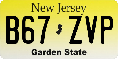 NJ license plate B67ZVP