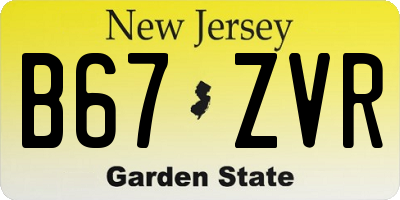 NJ license plate B67ZVR