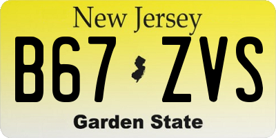 NJ license plate B67ZVS