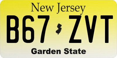 NJ license plate B67ZVT
