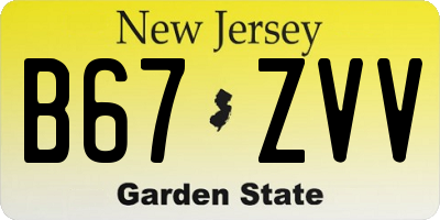 NJ license plate B67ZVV