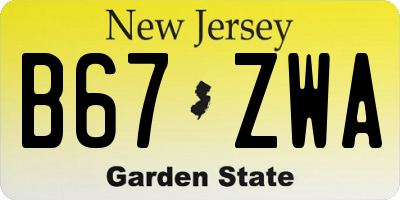NJ license plate B67ZWA