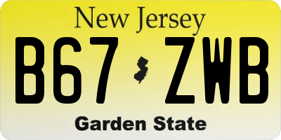 NJ license plate B67ZWB