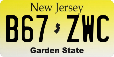 NJ license plate B67ZWC