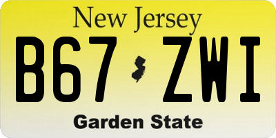 NJ license plate B67ZWI