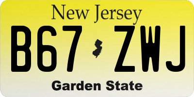 NJ license plate B67ZWJ