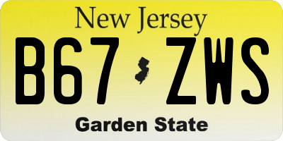 NJ license plate B67ZWS