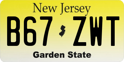 NJ license plate B67ZWT