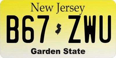 NJ license plate B67ZWU