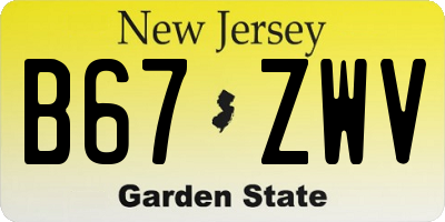 NJ license plate B67ZWV