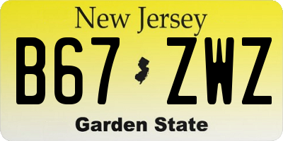 NJ license plate B67ZWZ
