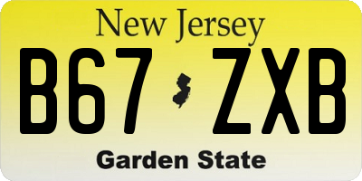 NJ license plate B67ZXB