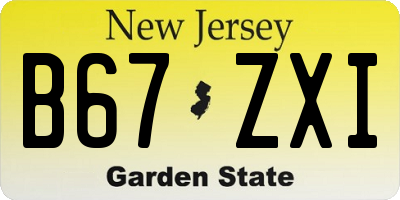 NJ license plate B67ZXI