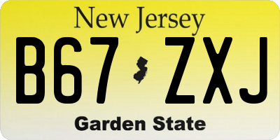 NJ license plate B67ZXJ
