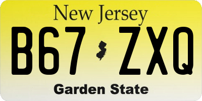 NJ license plate B67ZXQ