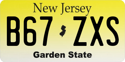 NJ license plate B67ZXS